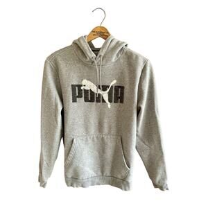 Men’s PUMA Essentials Big Logo Hoodie Gray Size medium Cotton Warm sweatshirt